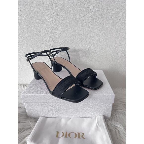 Christian Dior DWAY Logo Heeled Slide J’adior Miss Or C’est Sandal Mule 40 - Picture 9 of 11